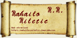 Mahailo Miletić vizit kartica